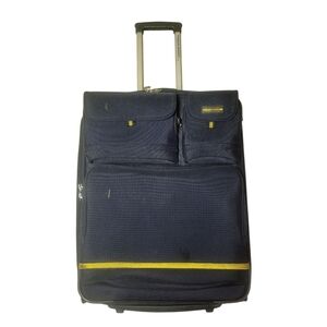 Polo Sport Ralph Lauren Vtg 23” Wheeled Luggage Rolling Classy Navy Yellow